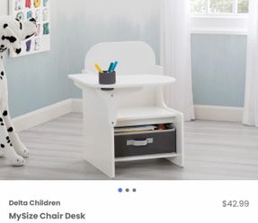 New white kids desk with storage
