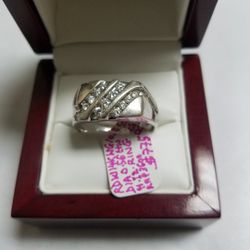 14k White Gold Diamond 0.56ctw Ring Size 15