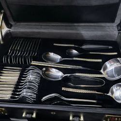 Gold And Silver Silverware Set 