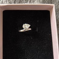 MOISSANITE silver ring size 6