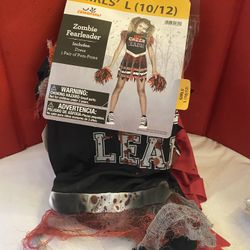 New Halloween Costumes Girls L (10-12) Zombie Fear leader