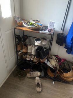 Wood shelf stands (2 with outlets) - $25 each or $65 for all 3