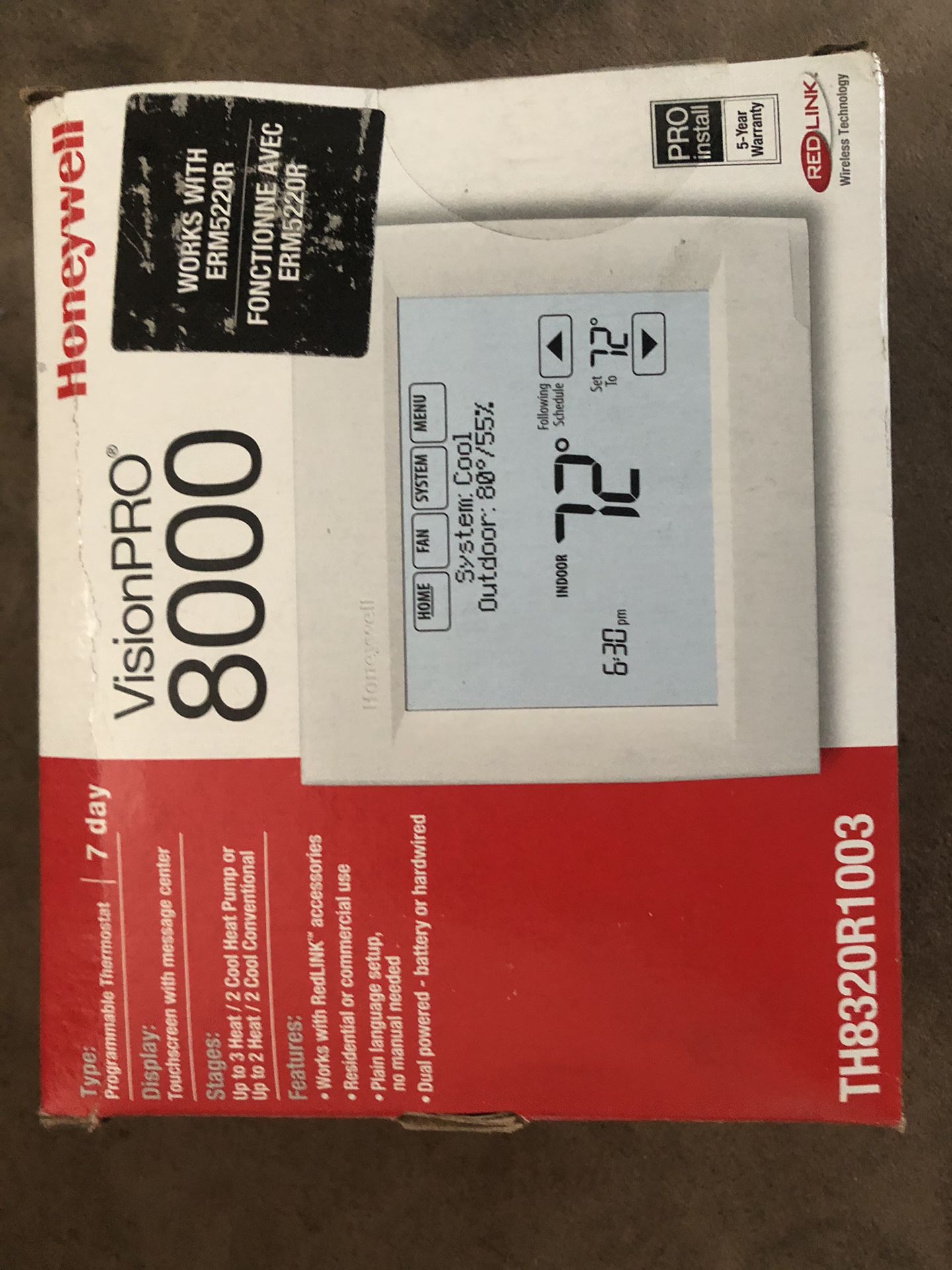 Honeywell vision Pro 8000 thermostat