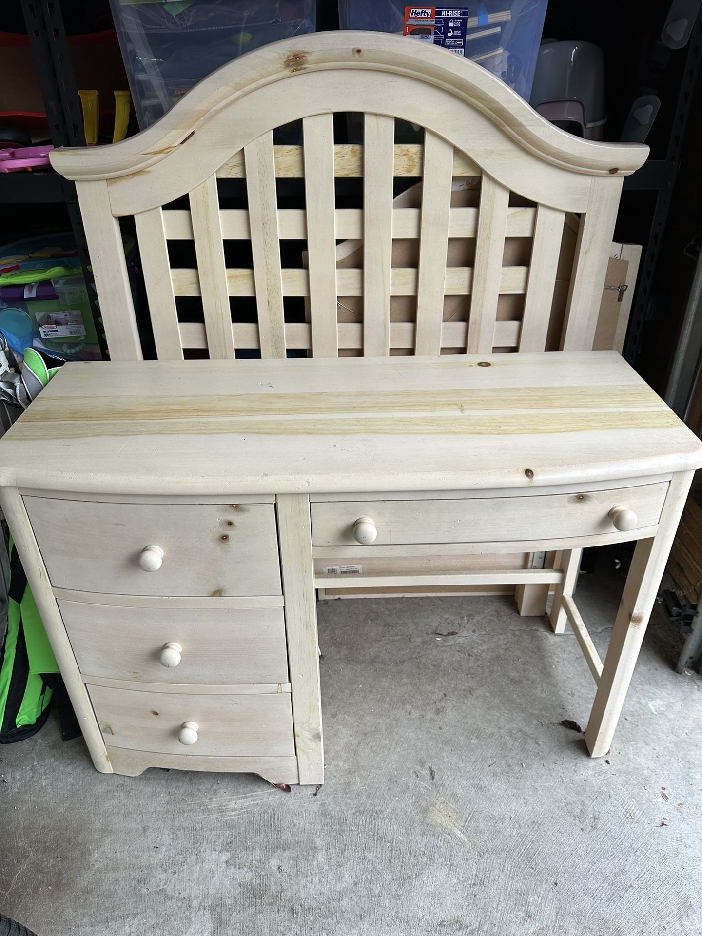 Kids Wood Desk and Matching Twin Bed Frame
