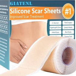 Brand: GIATENL Silicone Scar Sheets, Silicone Scar Tape, Reusable Scar Silicone Strips for Scar Removal Treatment, Soft Silicone Scar Sheets for Surgi