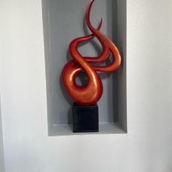 Modern Red and Black Art Sculptures 
