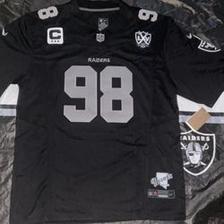 Maxx Crosby #98 Raiders Stitched Home Black F.U.S.E Jersey w/C Patch NWT Adult Mens XXXL “Raider Nation”