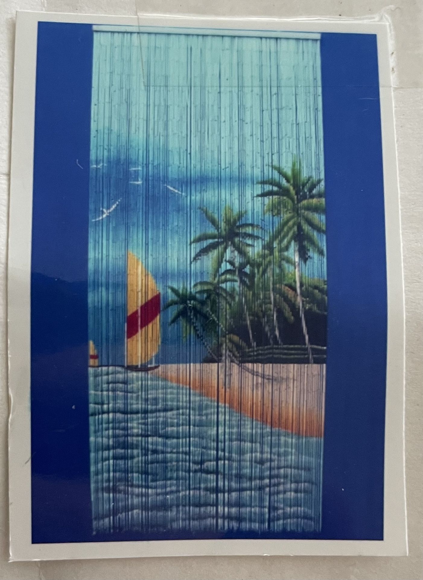 Beach, sailboat beaded curtain - Never opened