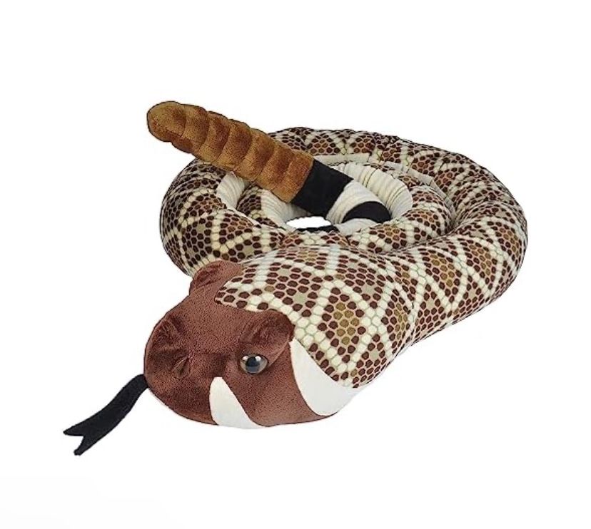 Wild Republic Snakes, Super Jumbo Western Diamondback Snake Plush, Giant Stuffed Animal, Plush Toy, Gifts for Kids, 113"