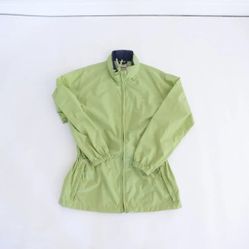 Vintage Northern Reflections Green Raincoat Zip up with Hood and Drawstring