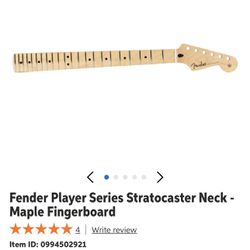 Fender Player Series Stratocaster Neck, Modern C, 22 Medium Jumbo Frets, Maple Fingerboard Right Standard Maple