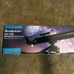 Brookstone 50X/100X Refractor Telescope 