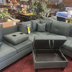 Sectional With Storage Ottoman