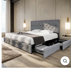 Queen size Upholstered Bed Frame