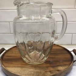 VINTAGE MID CENTURY GLASS PITCHER