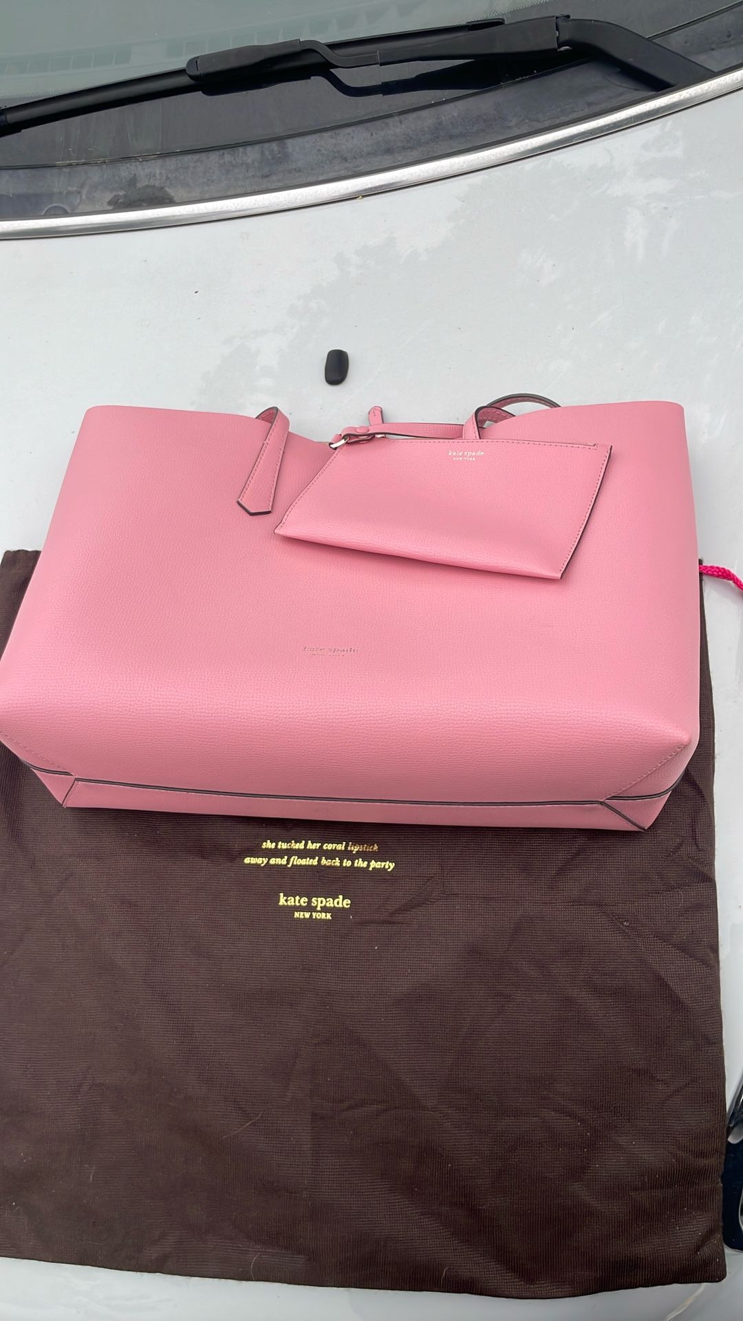 New Kate Spade Pink Purse With Matching Wallet