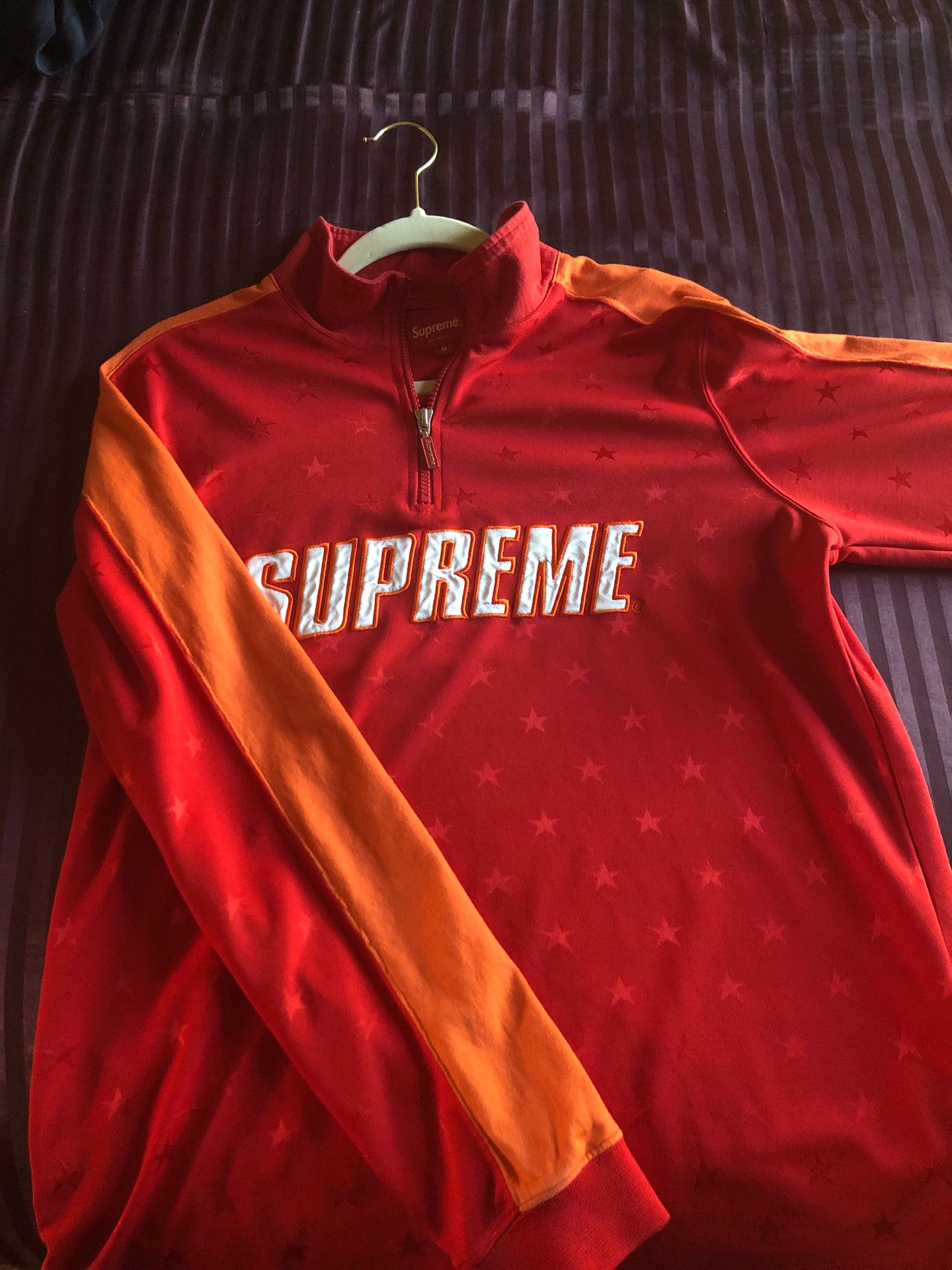 Supreme Red pull over track jacket