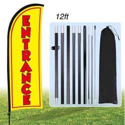 12ft Entrance Feather Flag with Pole Kit