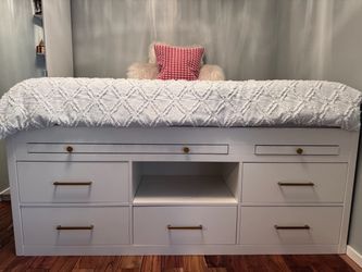 White Captain's Bed with Storage Drawers