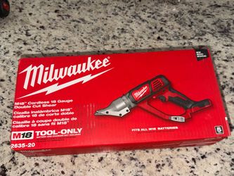 Milwaukee M18 18 Gauge Double Cut Shear. BRAND NEW NEVER USED TOOL ONLY