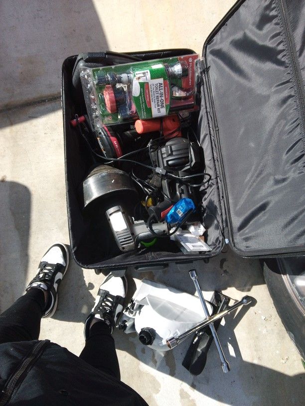 Luggage Full Of Toilet And Sink Plumbing Supplies!!
