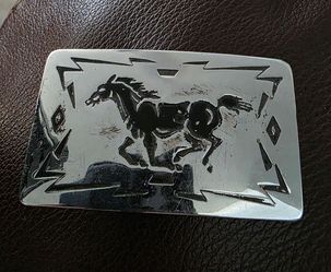 Western Running Horse Belt Buckle