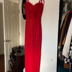 xs/sm red bedazzled homecoming/prom dress