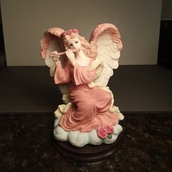 Angel Playing Flute Resin Statue 