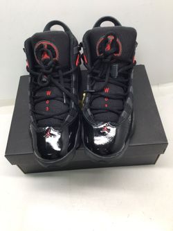 Nike Air Jordan 6 Rings (Gs) Black-Fire Red Womens Sz 7.5 [323419-026 (44765)