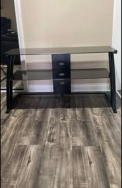 Black Glass 2Tier TV Stand