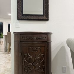 Entryway Cabinet And Mirror Set