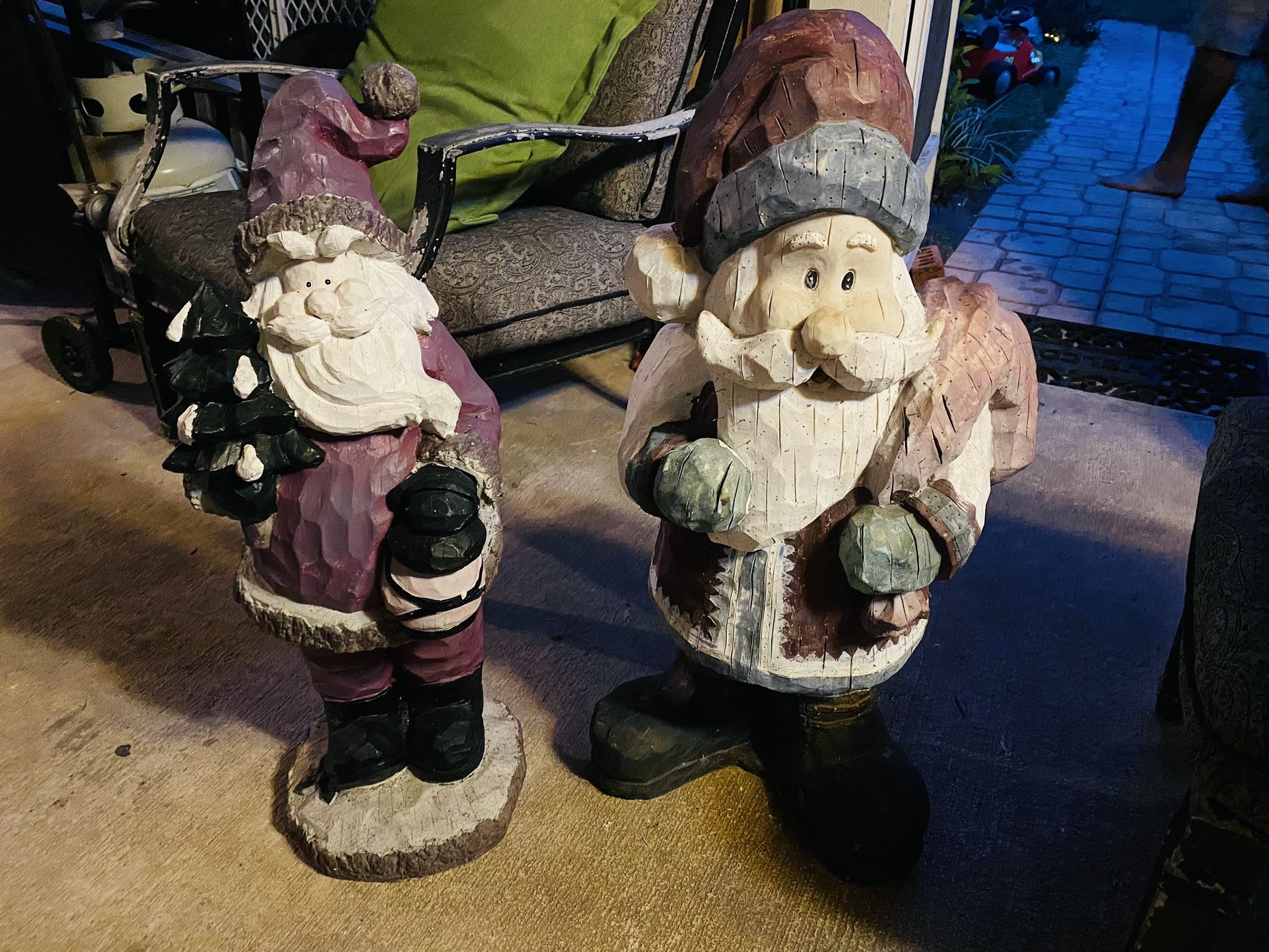 (2) Wooden Christmas Figures PRICE IS FOR BOTH  