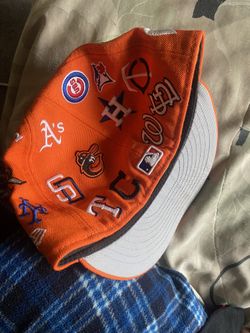 Supreme New Era MLB Fitted Hat 3/8 Orange for Sale in New York, NY