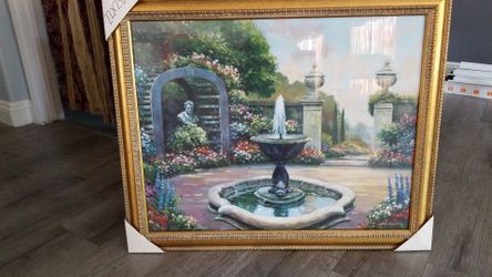 Fountain Garden. Wall Frame. 22x28.