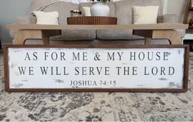 Large Wood-Framed Hand-Painted Bible Verse Sign