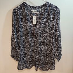 Jach's Girlfriend New York Women's M Printed 3/4 Sleeve Blouse