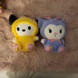 Pochacco And  Kuromi  Star Plush 7" 