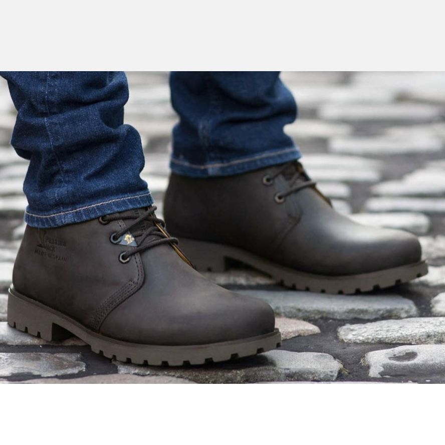 HAVANA JOE Men’s Dark Brown Leather Mr. Panama Jack Waxy Waterproof Ankle Boots