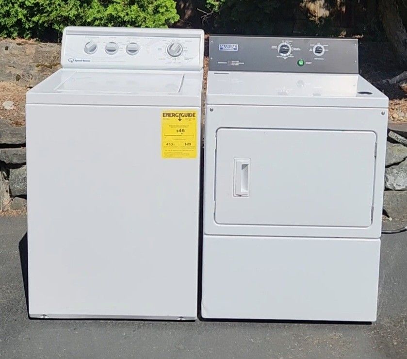 Speed Queen Washer And Maytag Commercial Dryer