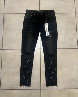 Black Paint Splatter Purple Jeans