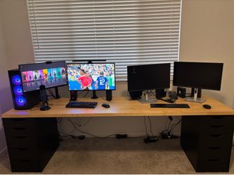 IKEA Karlby + 2 IKEA ALEX Drawers Desk Setup