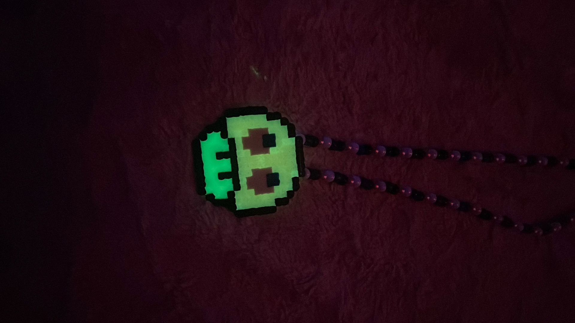Glow In The Dark Pac-Man 1 UP Perler