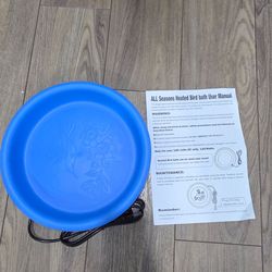 Heated Bird Bath Bowl for Outside,100W Thermostatically Controlled Heated Birdbath Single Bowl Water Heated Bird Bath for Outdoor Winter Garden Patio 