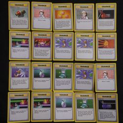 Lot of 20 Vintage 1999 Shadowless Pokémon Trainer Cards 