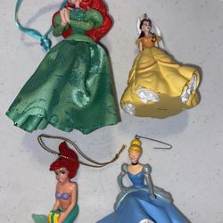 Disney Princess xmas Ornaments beauty & the beast Little mermaid Cinderella