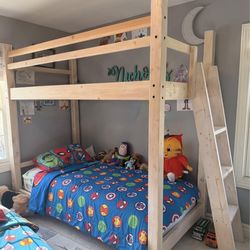 Custom Solid Wood Twin XL Bunk Bed