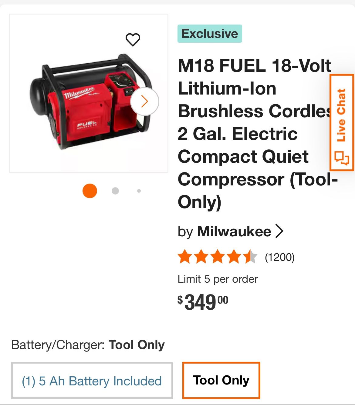 Milwaukee M18 Fuel Cordless Quiet Compressor