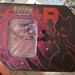 Pokemon TCG - Team Rocket - Mewtwo EX Tin – New Sealed 2025 - Pokémon Mewtwo Ex