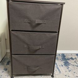 3 Drawer Fabric Storage End Table Dresser
