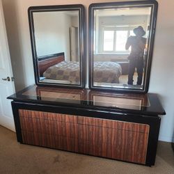 Beautiful 7 Piece Black Lacquer Bedroom Set 